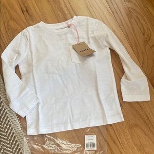 Boden White Long Sleeve Tee Classic Crew Neck